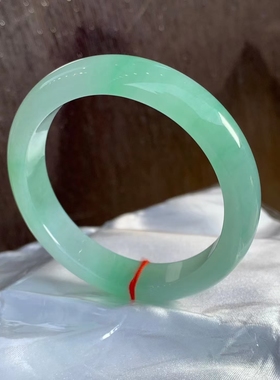 翡翠a货老坑冰种翠绿色正圈手镯53 正品带权威证书07R