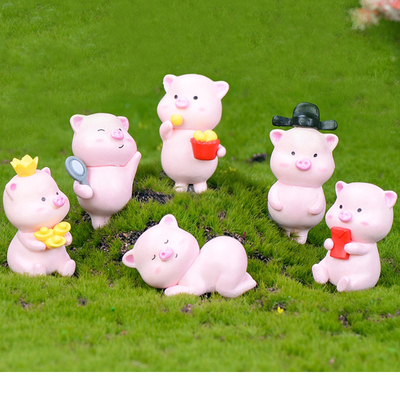 臭美红包带帽生肖小猪玩偶儿童生日烘焙蛋糕装扮摆件假山盆栽饰品