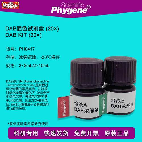 DAB显色试剂盒(20)实验专用DAB显色剂[PHz0417PHYGENE]