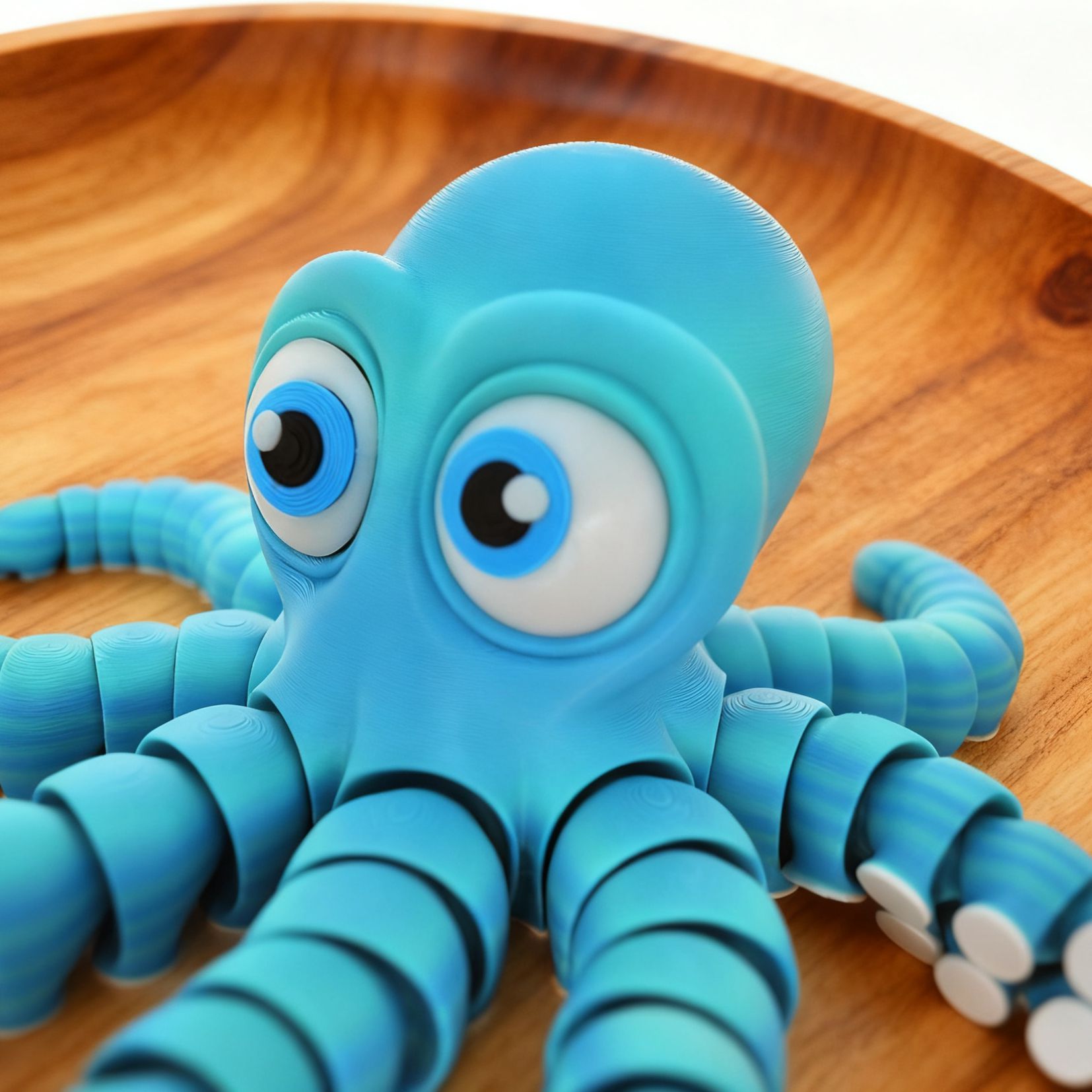 3D打印海洋可活动八爪鱼蓝绿大眼章鱼哥模型创意摆件手办儿童礼物