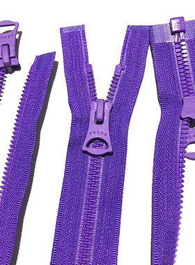 深紫色5号树脂玉米齿YKK开口76~74CM右插拉锁长拉链3号12厘米闭口
