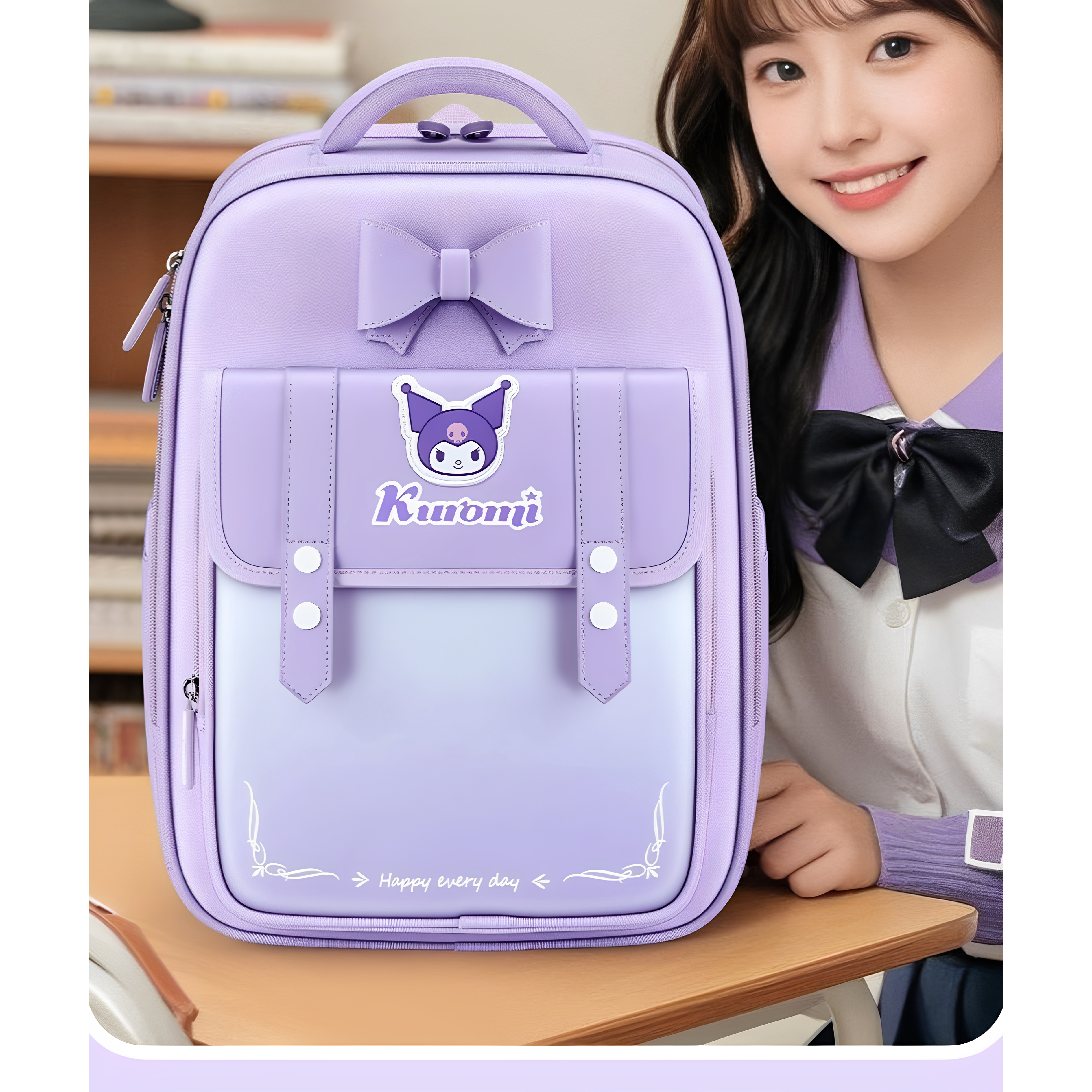 库洛米女小学生护脊减负书包
