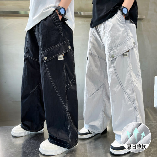 男童工装裤春夏薄款直筒宽松