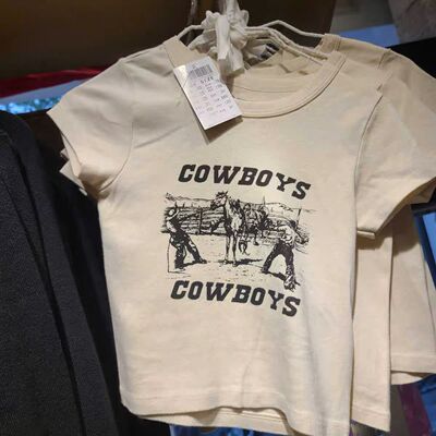 cowboy字母印花短袖女巨显瘦