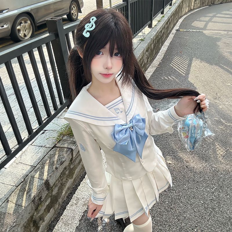 甜嗑jk正版【岚音】原创收腰长袖日系学院风JK制服甜磕水手服套装