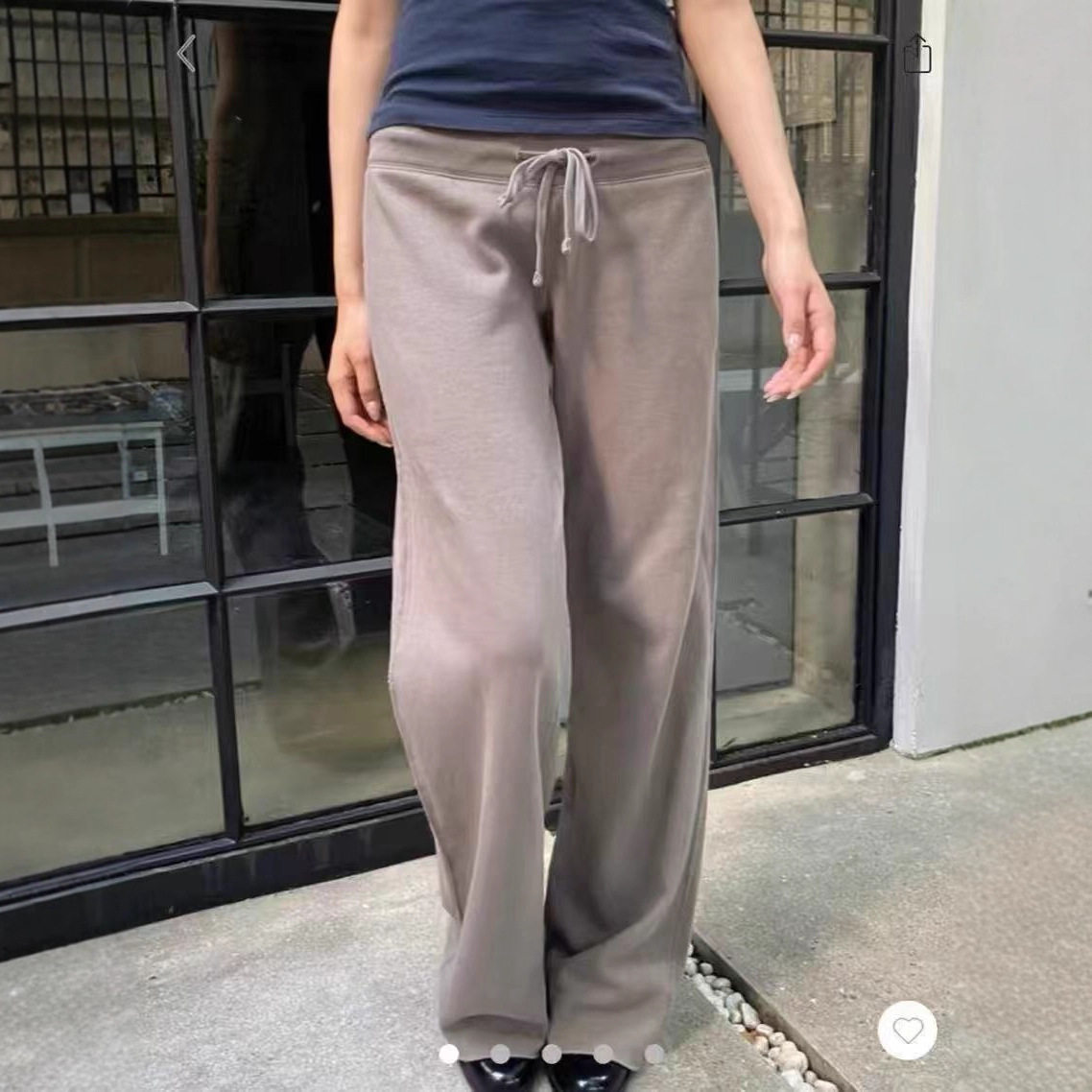 小海鸥抽绳毛边直筒裤