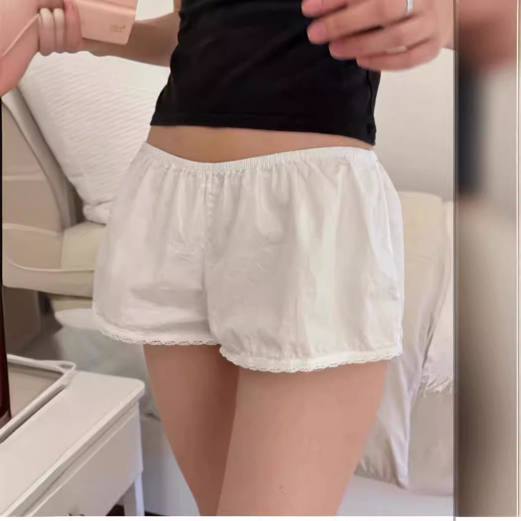 小海鸥蕾丝低腰纯欲白热裤