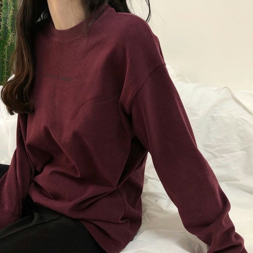 Thin autumn new women's clothing Korean long sleeve T-shirt women's clothing Korean loose simple letter top student