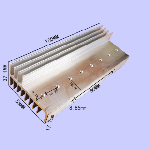 247大功率散热器逆变器常用 8孔 8大管铝合金散热片孔距18.75