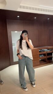 女装 200斤百搭T恤上衣大码 女春季 北尧世家韩系百搭小字母正肩短袖