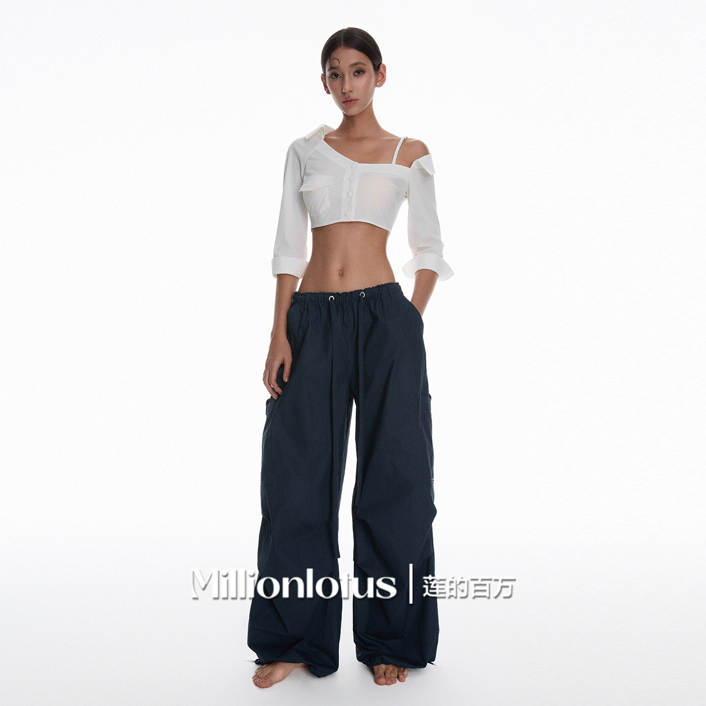 莲的百万  甜酷风  高腰阔腿裤,女装/女士精品,时尚套装,淘宝优惠券,粉丝福利购,淘宝优惠卷