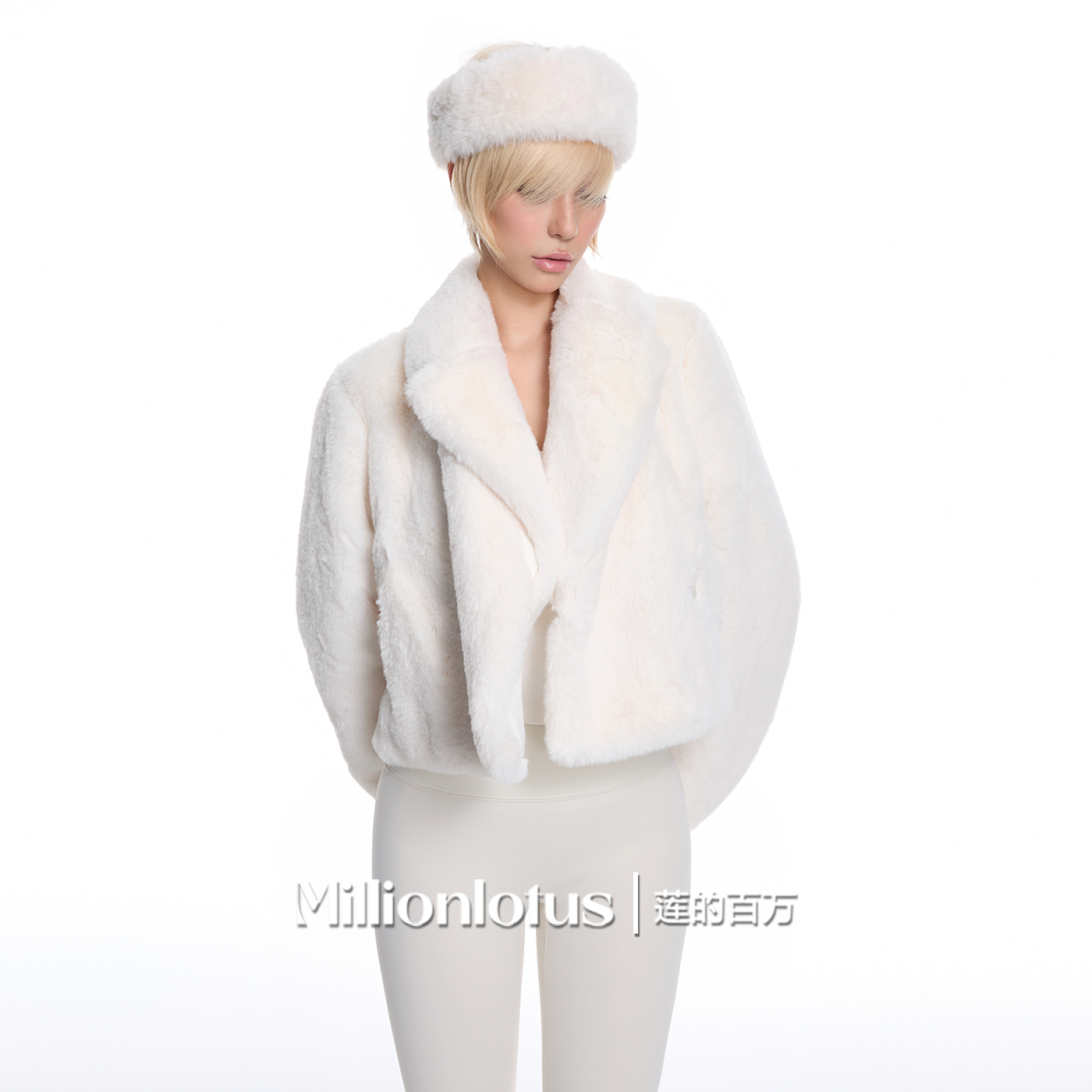 莲的百万  冬季皮毛一体环保草毛毛外套好看贵气百搭外套