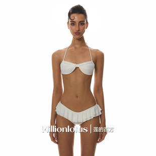 白色纯欲海边度假辣妹比基尼 屿迷忘情 莲 百万