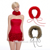 圣诞限定 莲 百万 搭配脖领毛领好看纯欲风