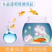 金鱼缸玻璃圆形生态水培缸圆球花瓶玻璃缸 家居办公室摆件金鱼缸