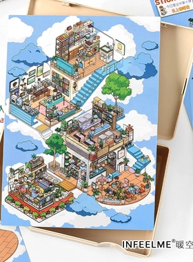 infeel me今日营业中2.5D造景贴纸手工堆叠微缩营业场景解压贴画