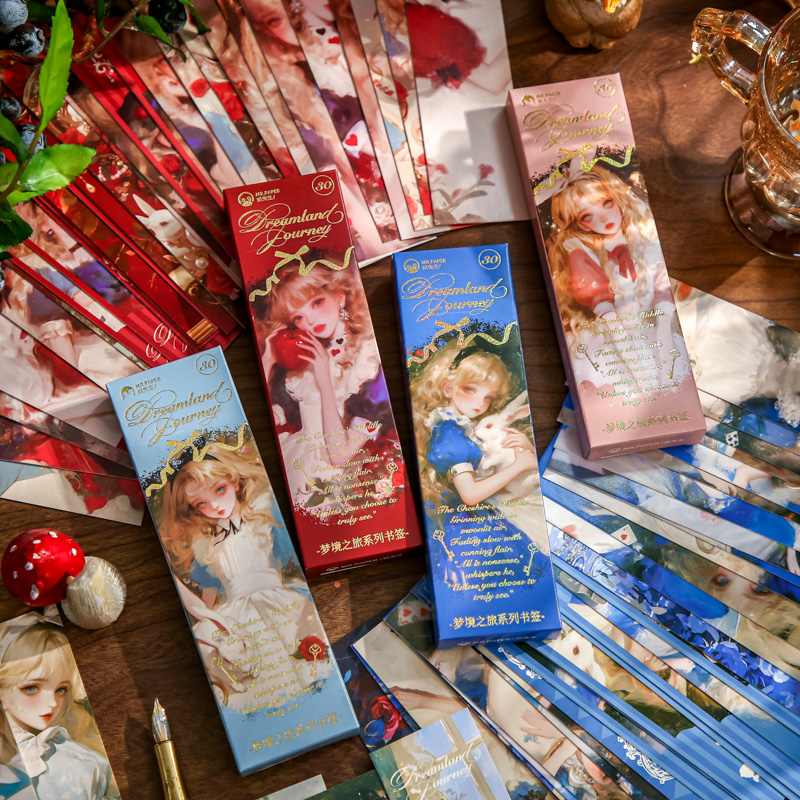 梦境之旅盒装书签复古童话梦幻女孩学生阅读标记纸质书签卡片