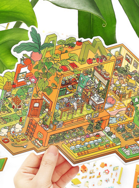 Infeel me我的小屋21弹2.5D立体造景贴纸微缩小屋手工diy解压贴画