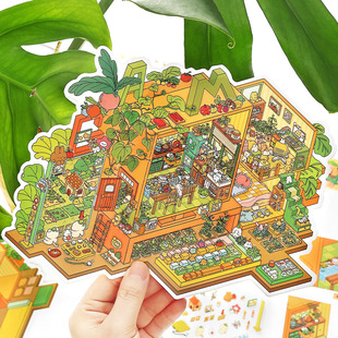 Infeel me我的小屋21弹2.5D立体造景贴纸微缩小屋手工diy解压贴画