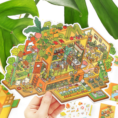 Infeel me我的小屋21弹2.5D立体造景贴纸微缩小屋手工diy解压贴画