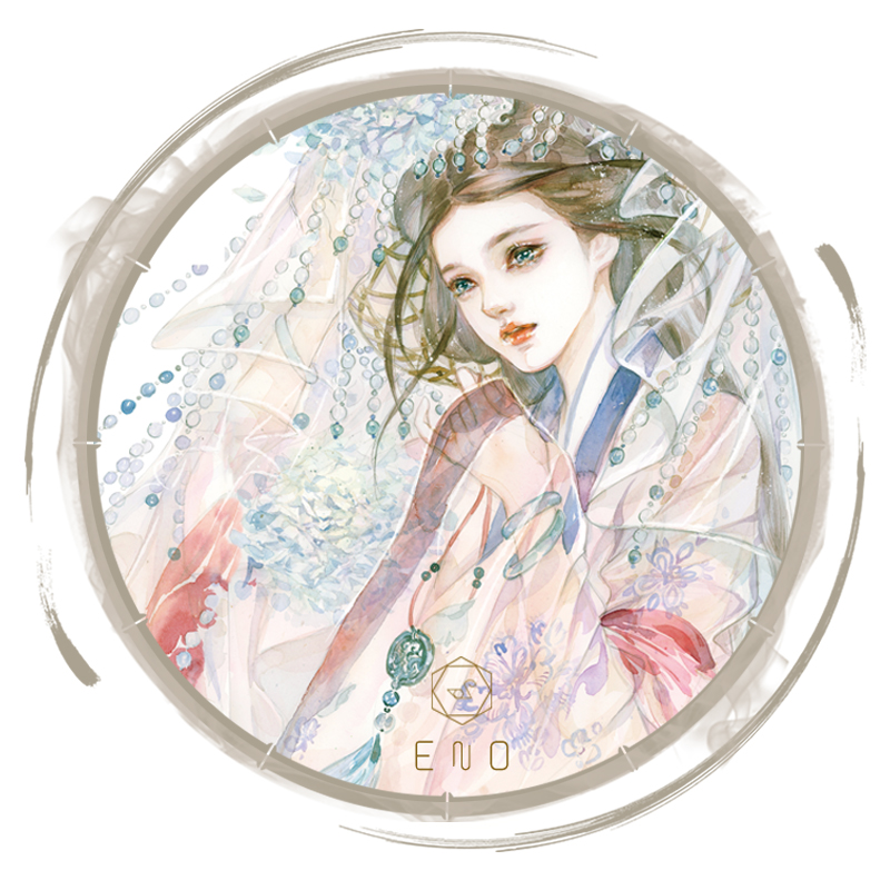 ENO 蒹葭伊人 特殊油墨和纸胶带古风手帐贴纸女孩人物手账中国风