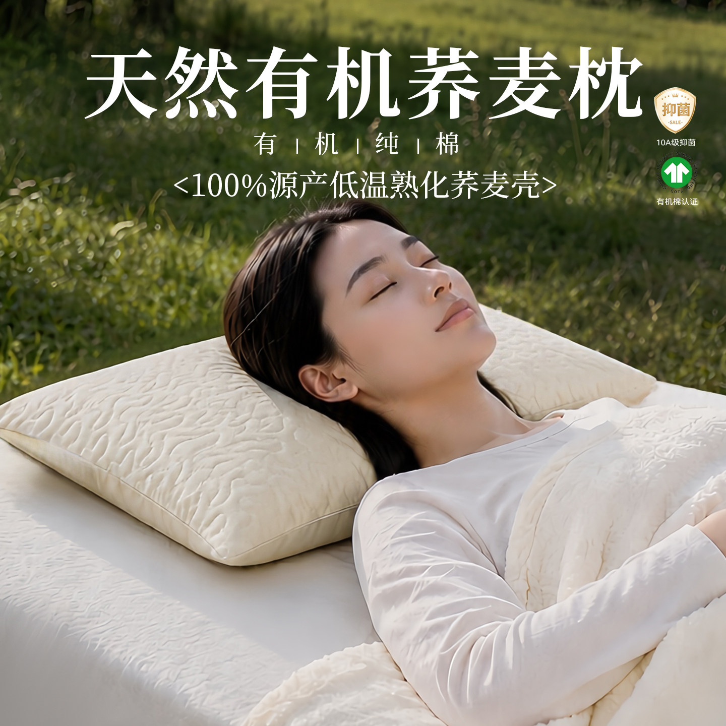 荞麦枕头枕芯有机纯棉护颈助眠枕头成人秋冬加厚家用正品高枕