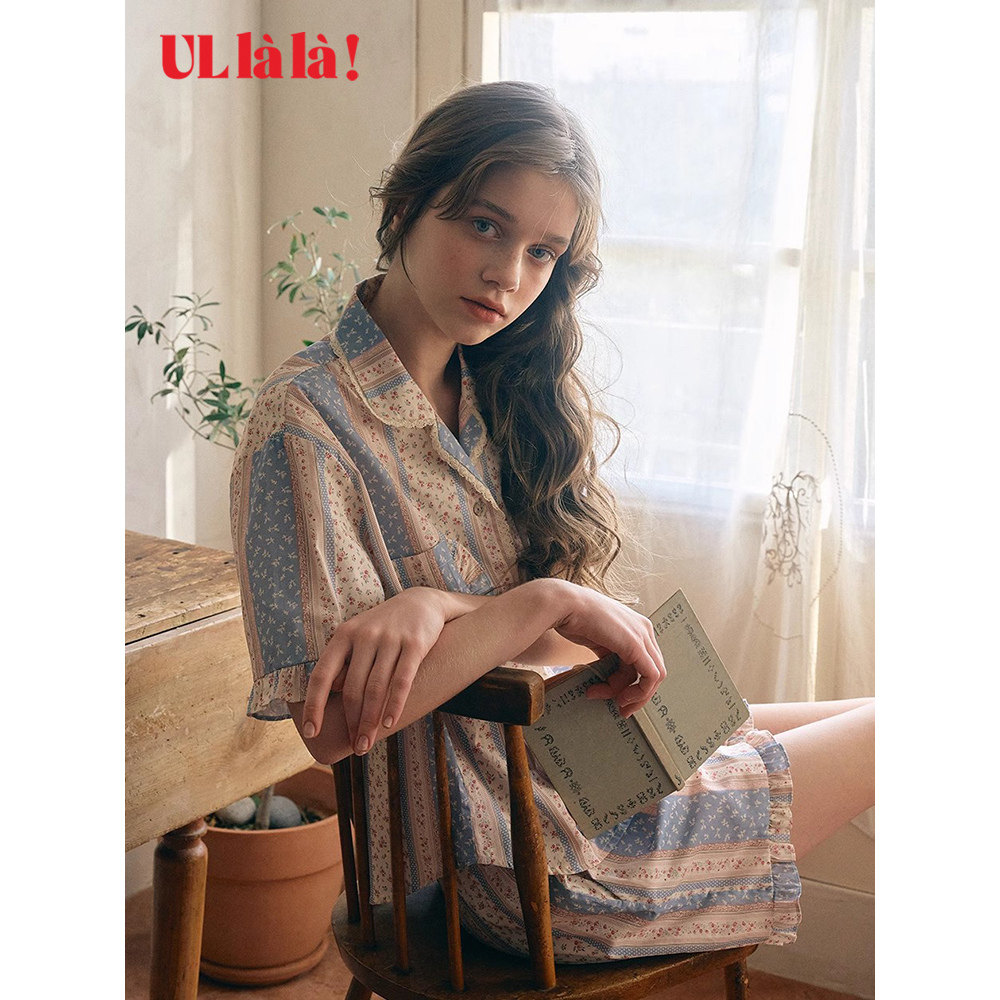 ullala韩国2025东大门甜美碎花短裤睡衣睡裙家居服夏季套装特价