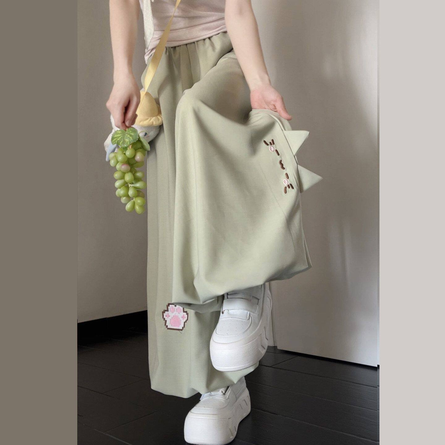 刺绣花苞裤女夏季休闲阔腿休闲裤