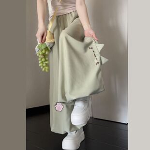 可爱鼠!!【立体猫耳】软萌小猫爪刺绣花苞裤女夏季休闲阔腿休闲裤