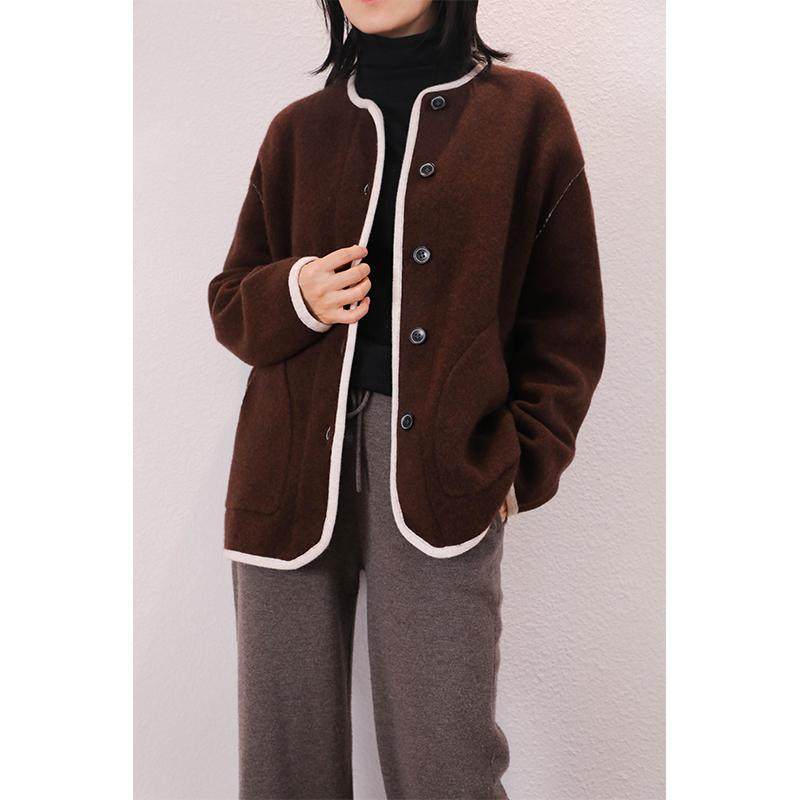 东雍 暮雪 复古加密手工外缝裁剪包边双面两穿羊绒开衫夹克外套,女装/女士精品,羊绒衫,淘宝优惠券,粉丝福利购,淘宝优惠卷