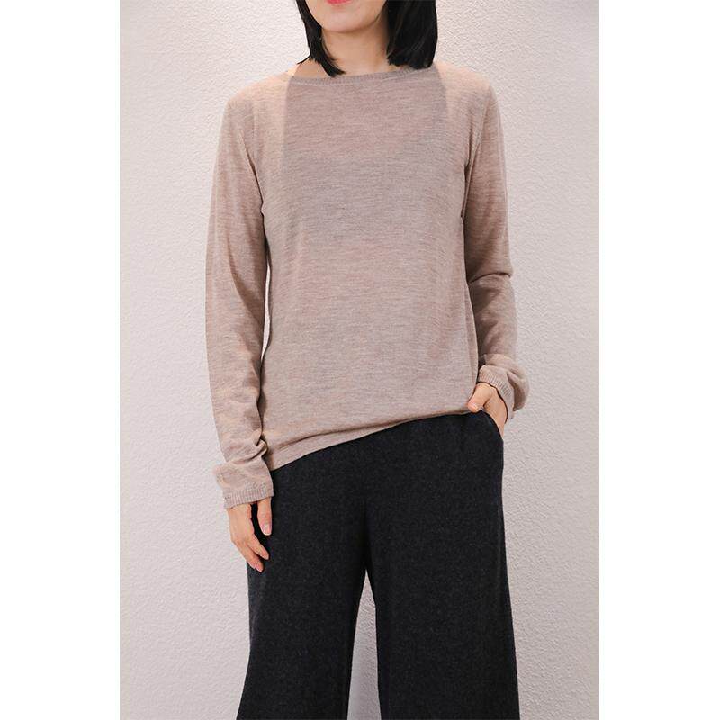 简约鱼嘴领羊绒针织套头打底衫