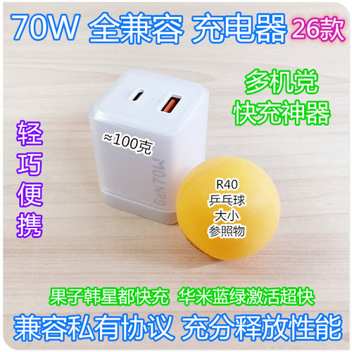 私协全兼容真功率氮化镓超充头