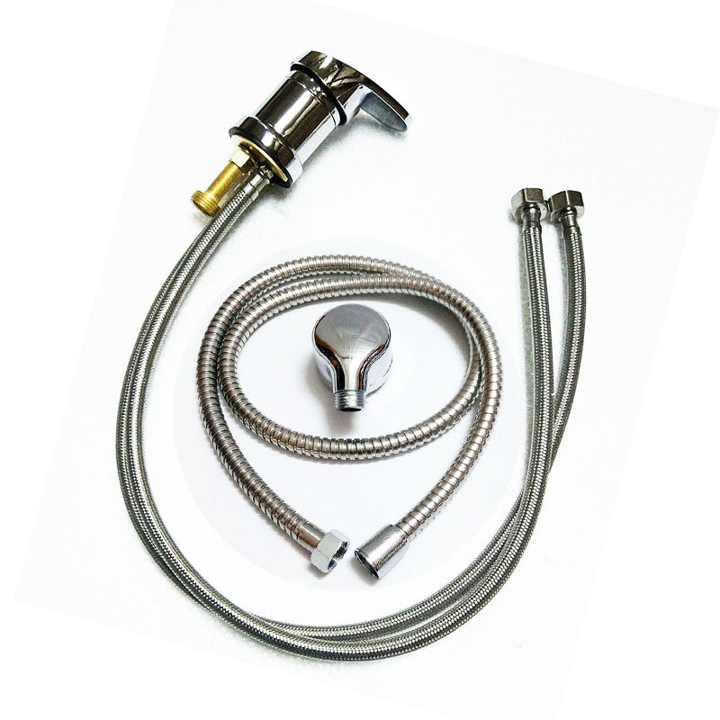 美发洗头床盆水龙头开关冷热混水阀增压全铜防爆软管花洒喷头配件