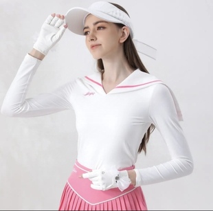 春秋季高尔夫服装女套装女长袖上衣女百褶裙球服运动防晒golf女装