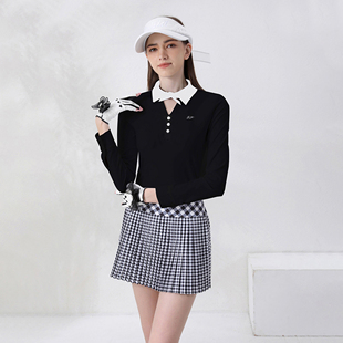 春秋季高尔夫女装长袖裙子网球套装女小香风golf服装女长裤上衣女