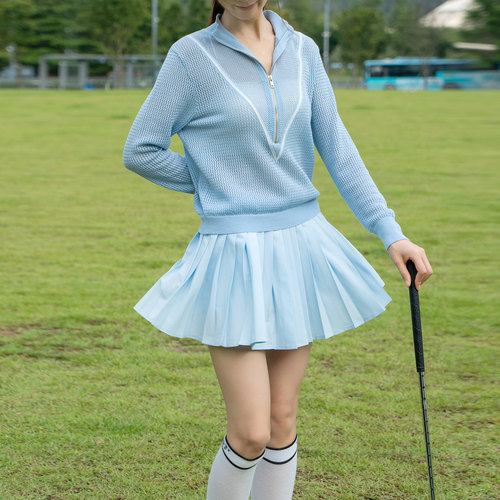 夏季高尔夫女士长袖网球上衣