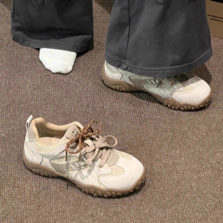 美式拼色秋季德训鞋女2025新款阿甘鞋防滑户外休闲百搭运动鞋