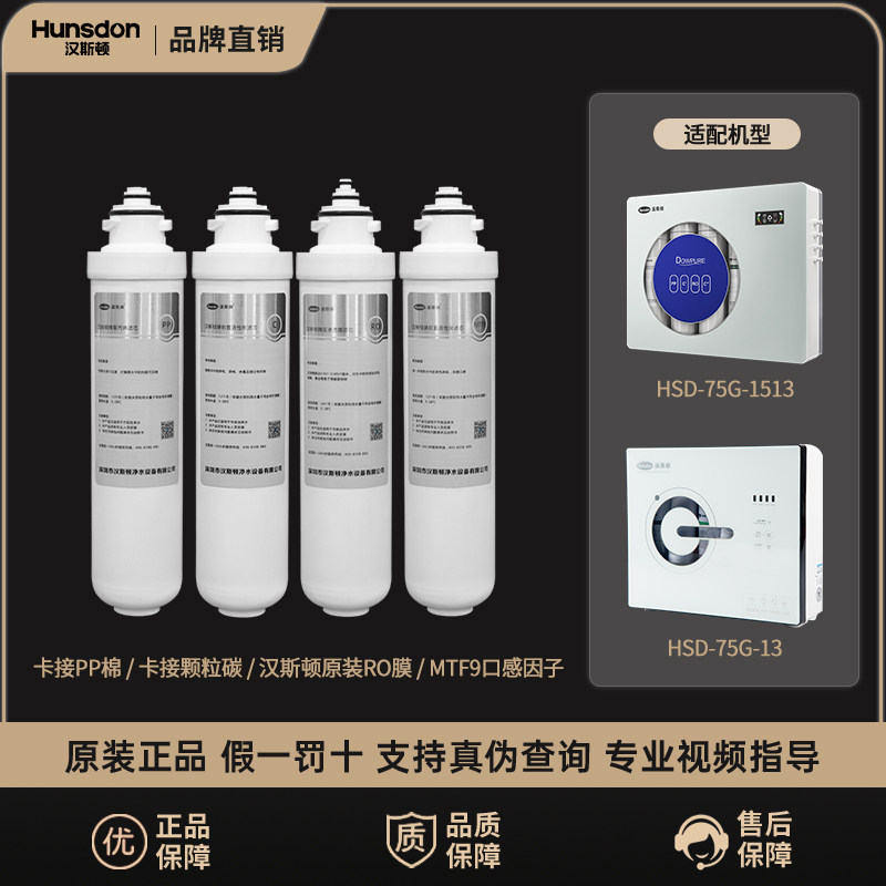 汉斯顿净水器家用直饮原装正品滤芯套餐HSD-75G-1513/13