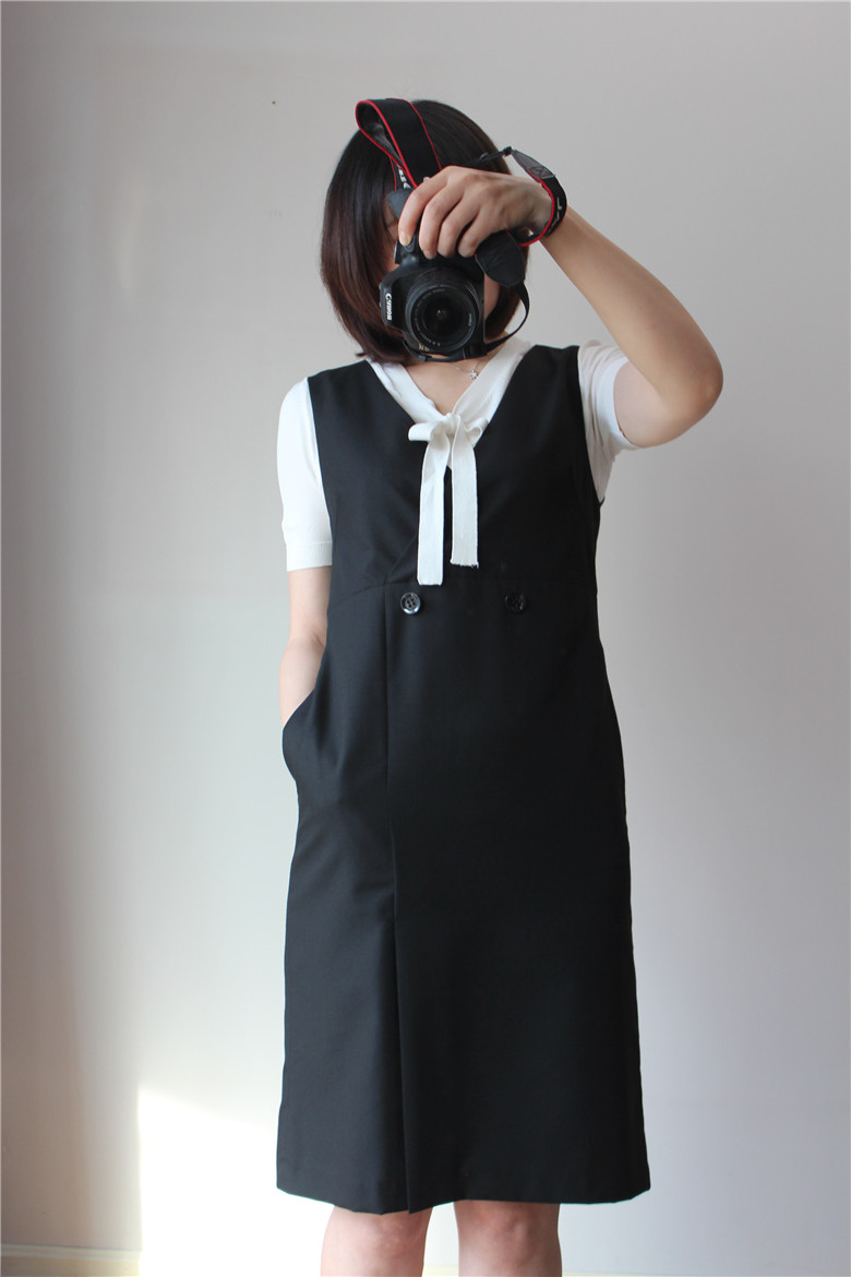 日单春秋款natural beauty b@sic外穿连衣裙v领直筒 两色