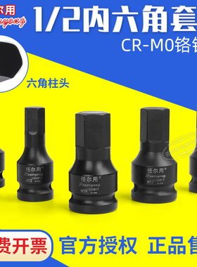 任尔用大飞1/2六角旋具套筒60长内六角批头H6/8/10/12/14/17/19MM