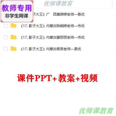 湘教版美术二下《影子大王》公开课课件ppt教案视频教师用