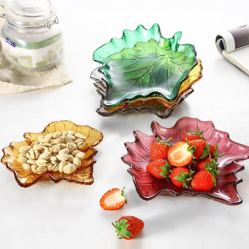 玻璃托盘欧式水晶水果盘客厅创意琉璃树叶果斗干果盘果篮糖果盘|ruв категории посуда, посуда, фрукты бассейна/компот/корзина - от Buy2taobao.com для оказания профессиональной услуги покупки агента Taobao