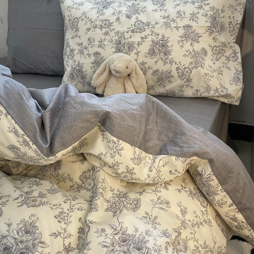 小碎花四件套100%纯棉法式复古风