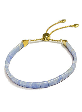 天然蓝纹玛瑙小方块手链