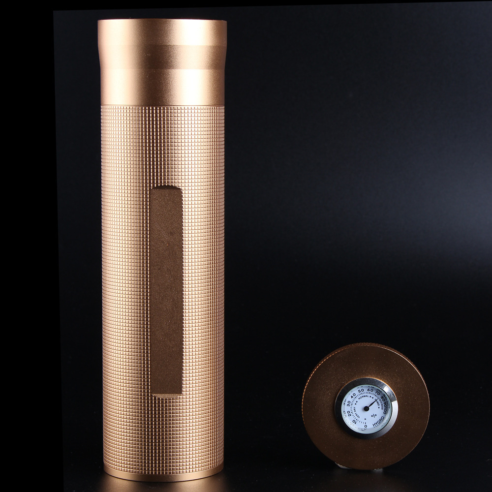 雪茄保湿管三支五支装带加湿片湿度计套装雪茄筒铝合金雪茄管大号