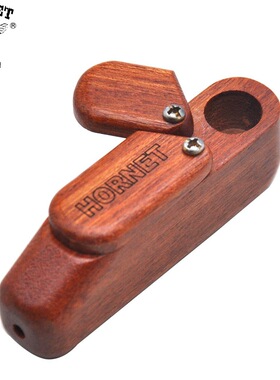 hornet跨境热销木头烟斗便携带存储功能收纳实木旋转烟斗WoodPipe