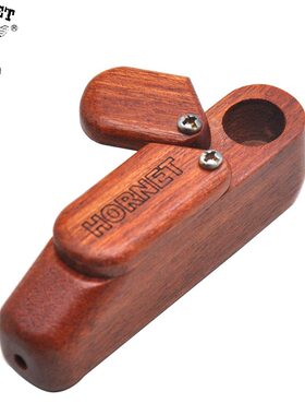 hornet跨境热销木头烟斗便携带存储功能收纳实木旋转烟斗WoodPipe