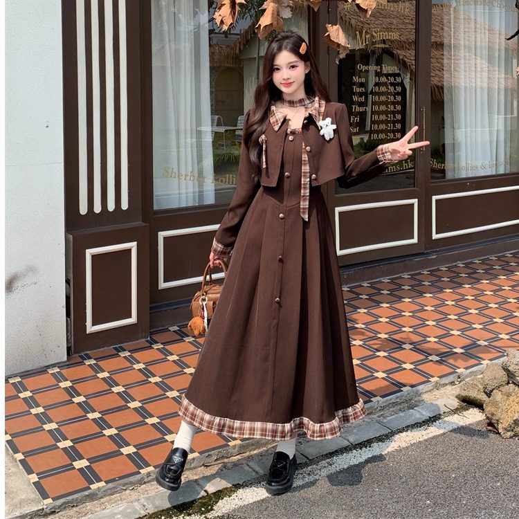 大码秋连衣裙套装胖mm法式复古女神秋格子西装外套长款裙子两件套,女装/女士精品,时尚套装,淘宝优惠券,粉丝福利购,淘宝优惠卷