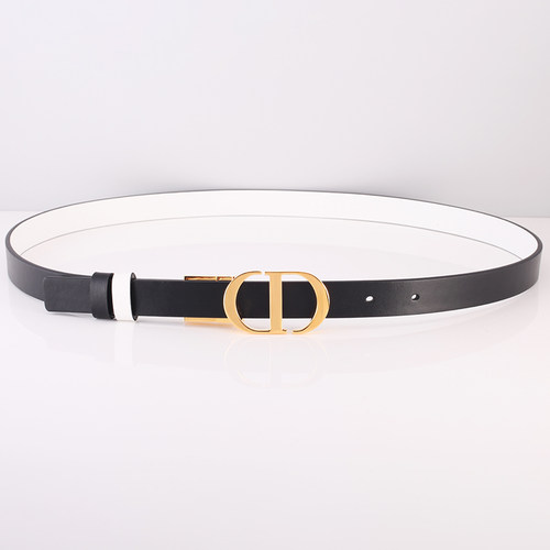 皮带牛皮女扣头可旋转铜扣黑白