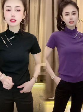 短袖韩版常规盘扣赛洛棉女批发价